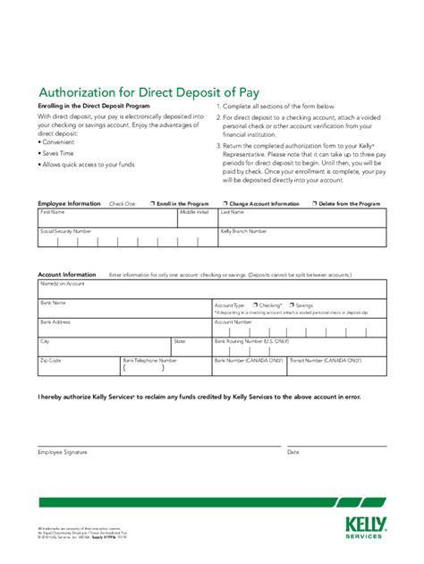 kelly services direct deposit|mykelly pay my bill.